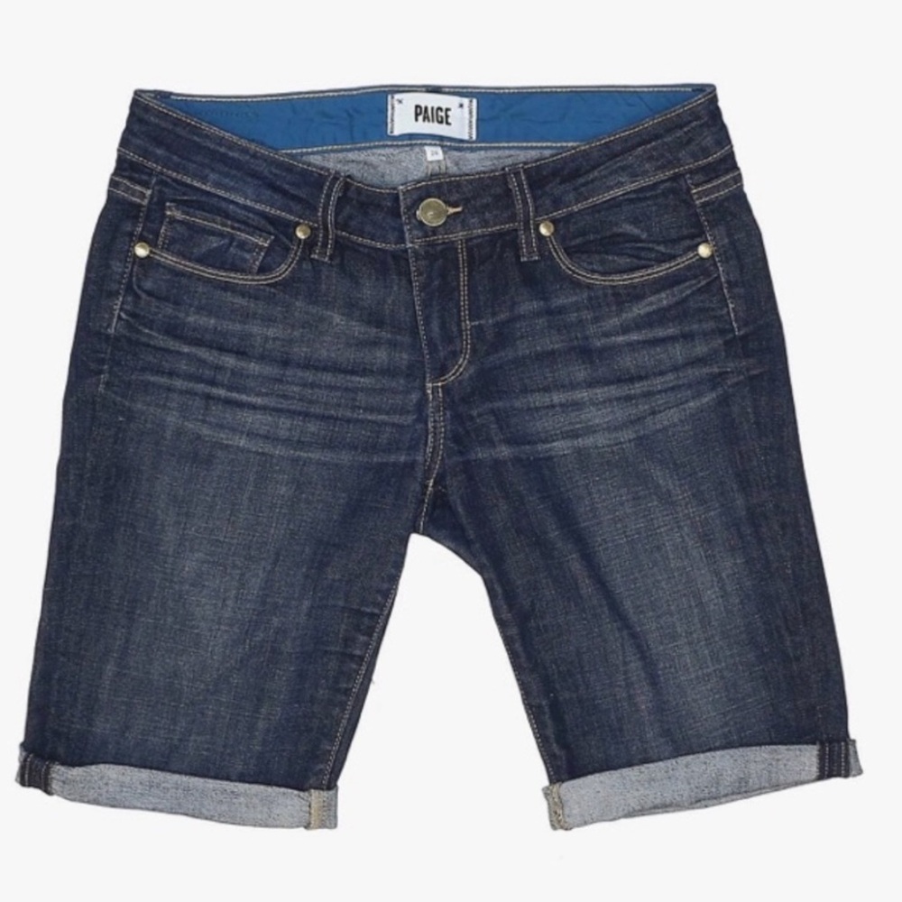 PAIGE - Bermuda cut-off women’s denim shorts (Size 28)